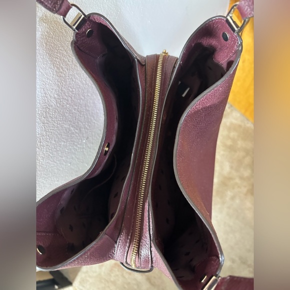 Kate Spade Deep Burgundy Lena Triple Compartment Shoulder Bag - Picture 3 of 11